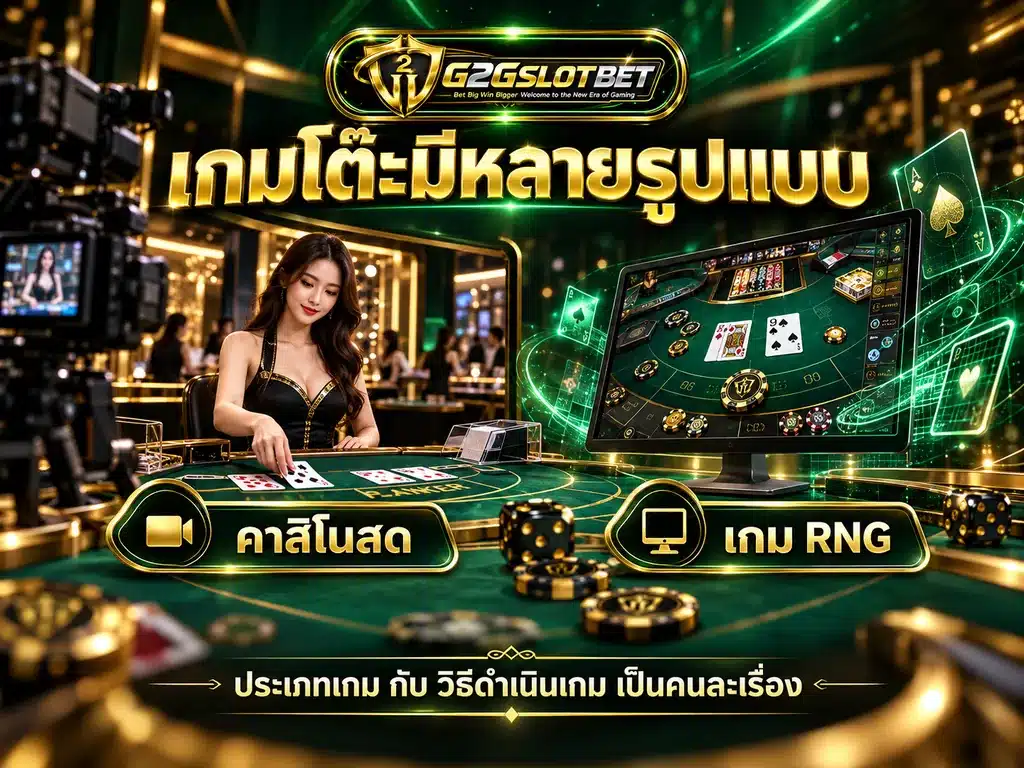 เปรียบเทียบเกมโต๊ะแบบคาสิโนสดที่มีดีลเลอร์กับเกมดิจิทัลระบบ RNG
